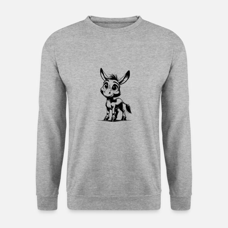 Cute Little Donkey Pencil Drawing - Unisex Sweatshirt - salt & pepper