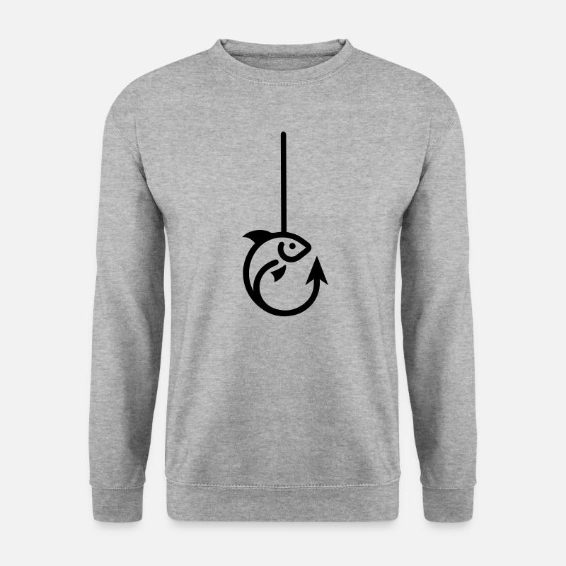 Fish on the hook - Unisex Sweatshirt - salt & pepper