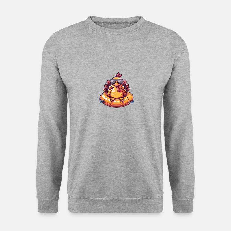 Truthahn Comic Cool - Unisex Pullover - Weißgrau meliert