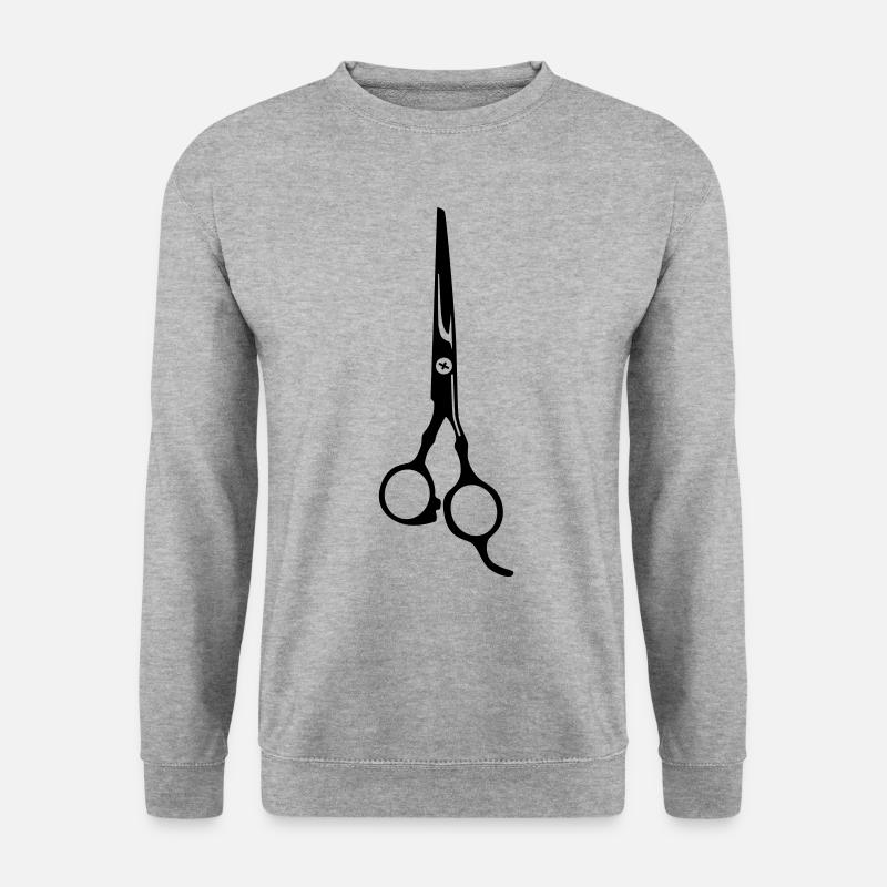Schere Barber icon - Unisex Pullover - Weißgrau meliert