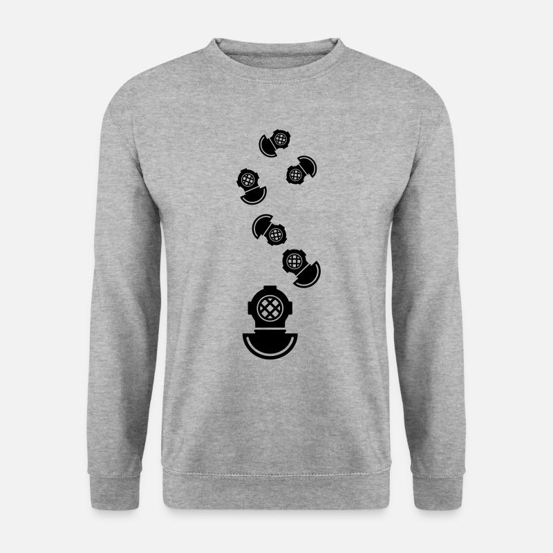 Taucherhelm Tauchen symbol - Unisex Pullover - Weißgrau meliert