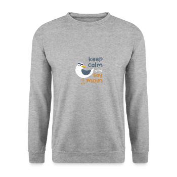 Moin Nordsee Hambourg Allemagne du Nord Cadeau - Sweat-shirt Unisexe - gris chiné - Devant - Alina (178cm) & Michal (187cm)