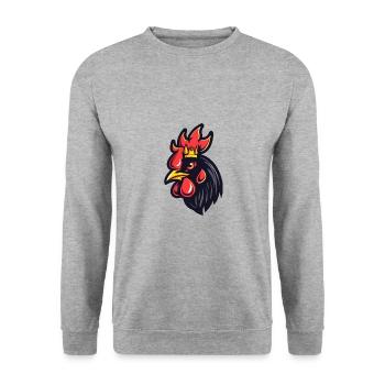 Rooster Head Crown - Unisex Sweatshirt - salt & pepper - Front - Alina (178cm) & Michal (187cm)