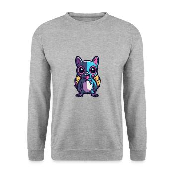 Eichhörnchen Halloween Tier - Unisex Pullover - Weißgrau meliert - Vorne - Alina (178cm) & Michal (187cm)