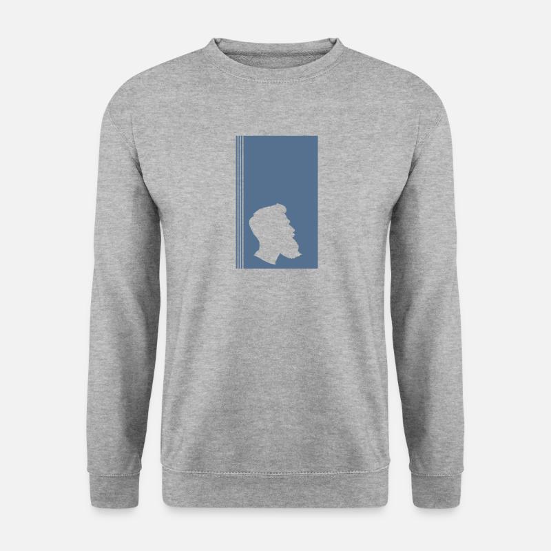Schnurrbart Gentleman Baertig - Unisex Pullover - Weißgrau meliert