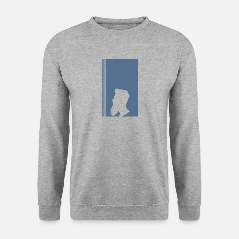 Bart Gentleman Hipster - Unisex Pullover - Weißgrau meliert
