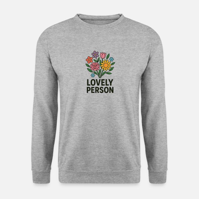 LOVLY PERSON - Unisex Pullover - Weißgrau meliert
