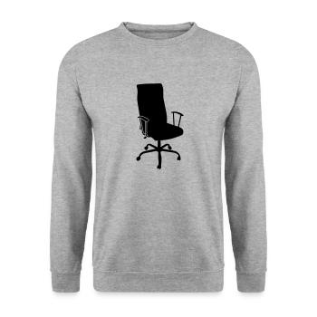 Office Chair - Unisex Sweatshirt - salt & pepper - Front - Alina (178cm) & Michal (187cm)