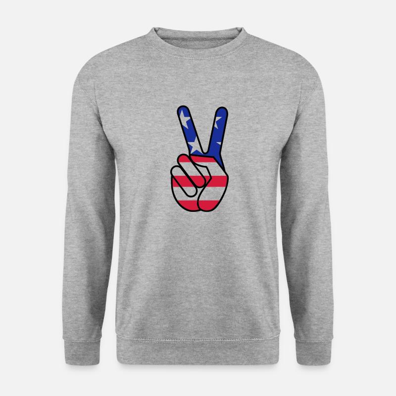 USA Victory - Unisex Pullover - Weißgrau meliert