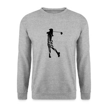 Golf female tribal eu - Unisex Sweatshirt - salt & pepper - Front - Alina (178cm) & Michal (187cm)