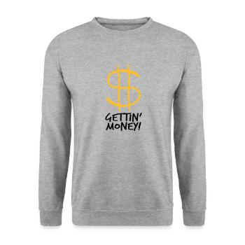 symbol dollar gettin money sign money rich money - Unisex Sweatshirt - salt & pepper - Front - Alina (178cm) & Michal (187cm)
