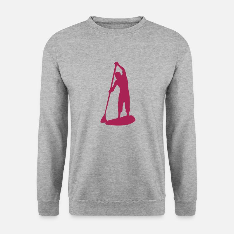 Paddle Board Silhouette - Unisex Pullover - Weißgrau meliert