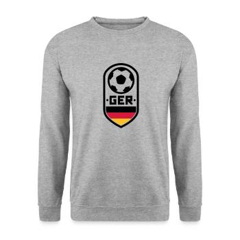 Badge de football allemand - Sweat-shirt Unisexe - gris chiné - Devant - Alina (178cm) & Michal (187cm)