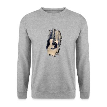 Gitarre Akustik Akustikgitarre Acoustic Guitar - Unisex Sweatshirt - salt & pepper - Front - Alina (178cm) & Michal (187cm)