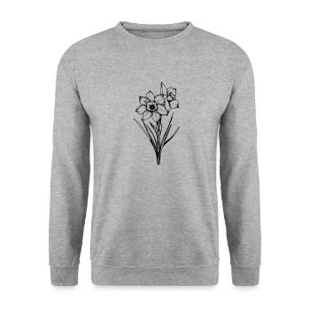 Spring Flower - Unisex Sweatshirt - salt & pepper - Front - Alina (178cm) & Michal (187cm)