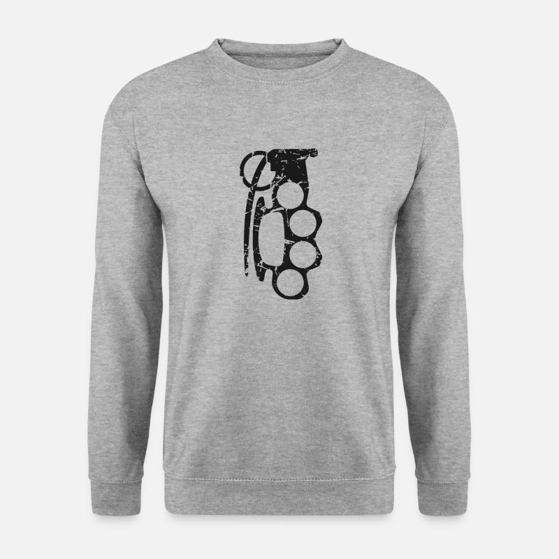 Granate - Unisex Pullover - Weißgrau meliert