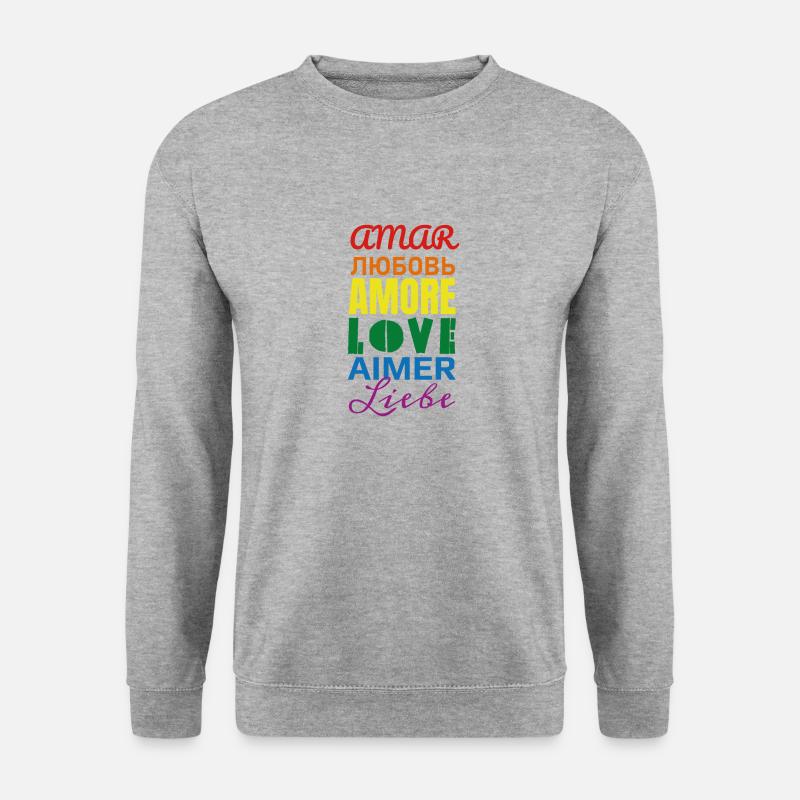 Liebe - Unisex Pullover - Weißgrau meliert