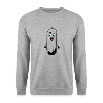 Comic Cucumber - Unisex Sweatshirt - salt & pepper - Front - Alina (178cm) & Michal (187cm)