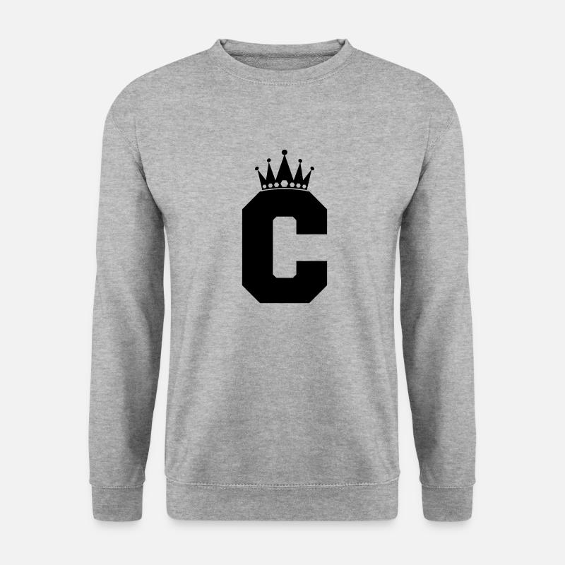 buchstabe C Krone - Unisex Pullover - Weißgrau meliert