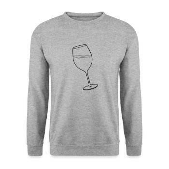 Weinglas - Unisex Pullover - Weißgrau meliert - Vorne - Alina (178cm) & Michal (187cm)