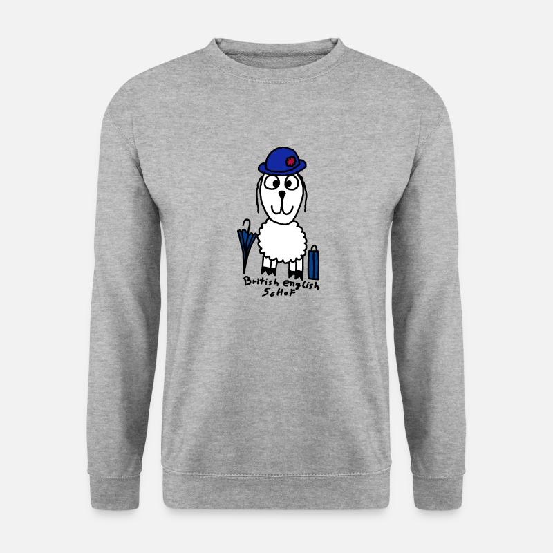 British English ScHoF - Unisex Pullover - Weißgrau meliert