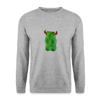 Gummibärchen Devil - Unisex Pullover - Weißgrau meliert - Vorne - Alina (178cm) & Michal (187cm)