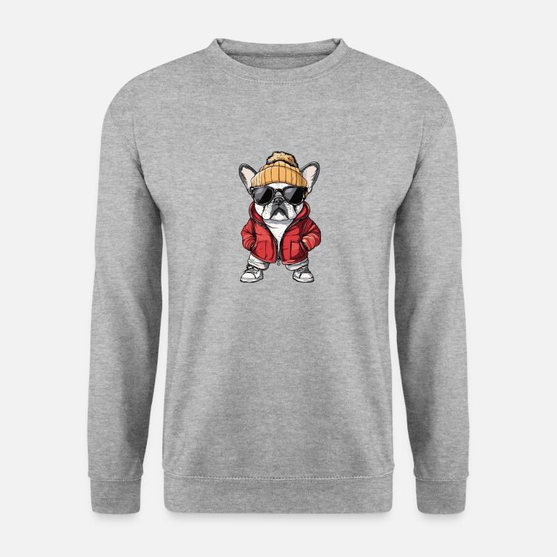 French Buldog Dog Cool Comic - Unisex Sweatshirt - salt & pepper