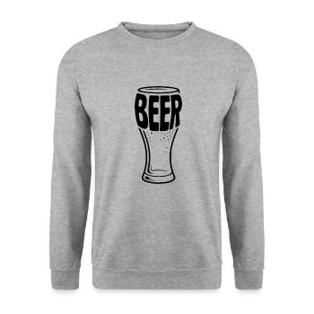 Bière - T-shirt logo de bière drôle - Sweat-shirt Unisexe - gris chiné - Devant - Alina (178cm) & Michal (187cm)
