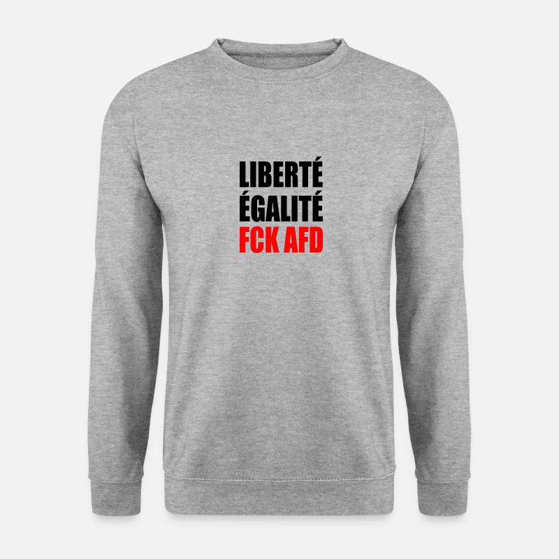 305080193 1053703712 text783 - Unisex Pullover - Weißgrau meliert