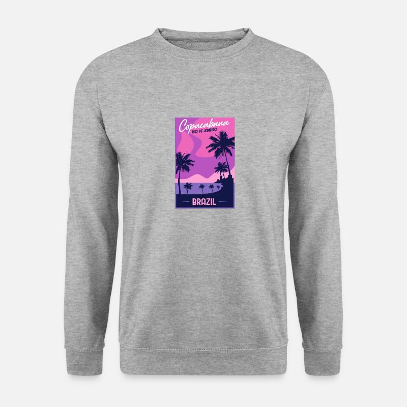 Copacabana Brasilien - Unisex Pullover - Weißgrau meliert