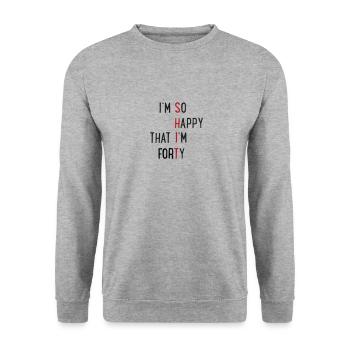 40 - Unisex Sweatshirt - salt & pepper - Front - Alina (178cm) & Michal (187cm)