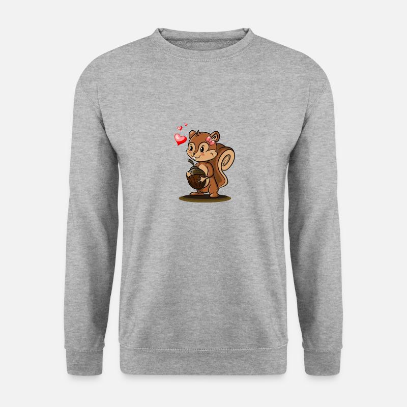 Eichhörnchen Girl - Unisex Pullover - Weißgrau meliert