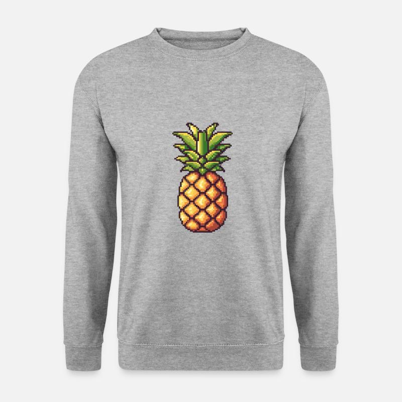 Ananas Pixel Gamer - Unisex Pullover - Weißgrau meliert