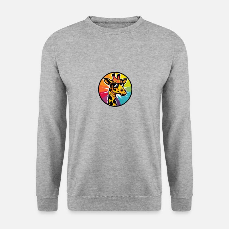 Giraffe Cool Sommer - Unisex Pullover - Weißgrau meliert