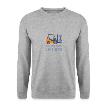 Stapler Spruch Gabelstapler Geschenk Lagerist - Unisex Pullover - Weißgrau meliert - Vorne - Alina (178cm) & Michal (187cm)