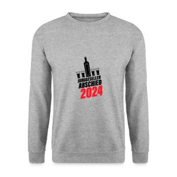 Junggesellen Abschied 2024 - Unisex Pullover - Weißgrau meliert - Vorne - Alina (178cm) & Michal (187cm)