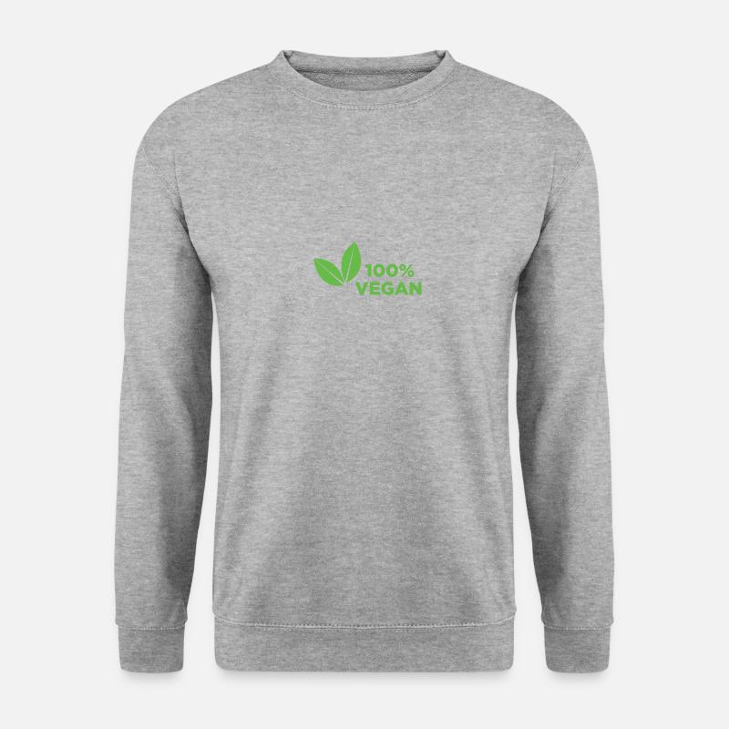 100% Vegan - Unisex Pullover - Weißgrau meliert