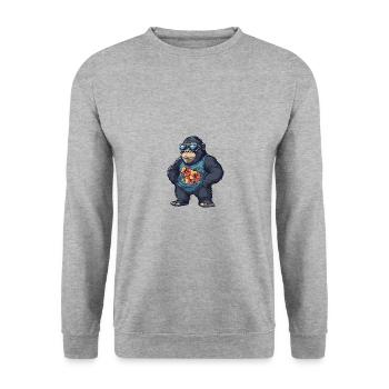 Gorilla Comic Vacation - Sweat-shirt Unisexe - gris chiné - Devant - Alina (178cm) & Michal (187cm)