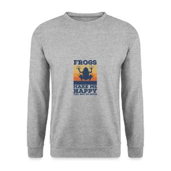 Grenouille - Sweat-shirt Unisexe - gris chiné - Devant - Alina (178cm) & Michal (187cm)