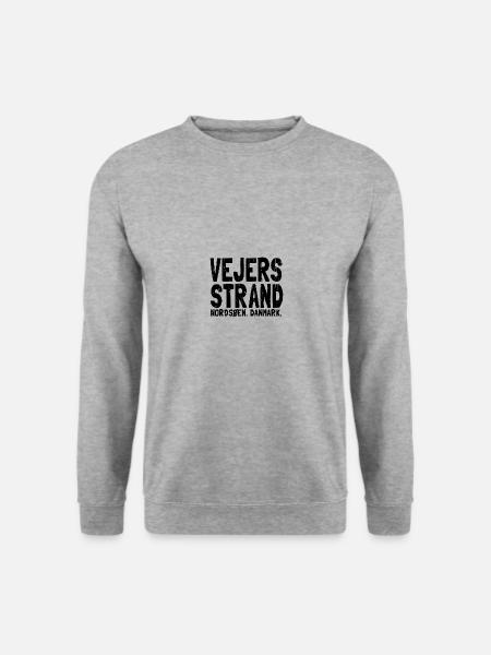 Vejers Strand, Dänemark, Graerup, Blavand, Jütland - Unisex Pullover - Weißgrau meliert
