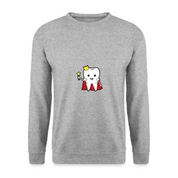 Zahnarzt Zahnarzthelferin Zahnfee I Geschenk - Unisex Pullover - Weißgrau meliert - Vorne - Alina (178cm) & Michal (187cm)