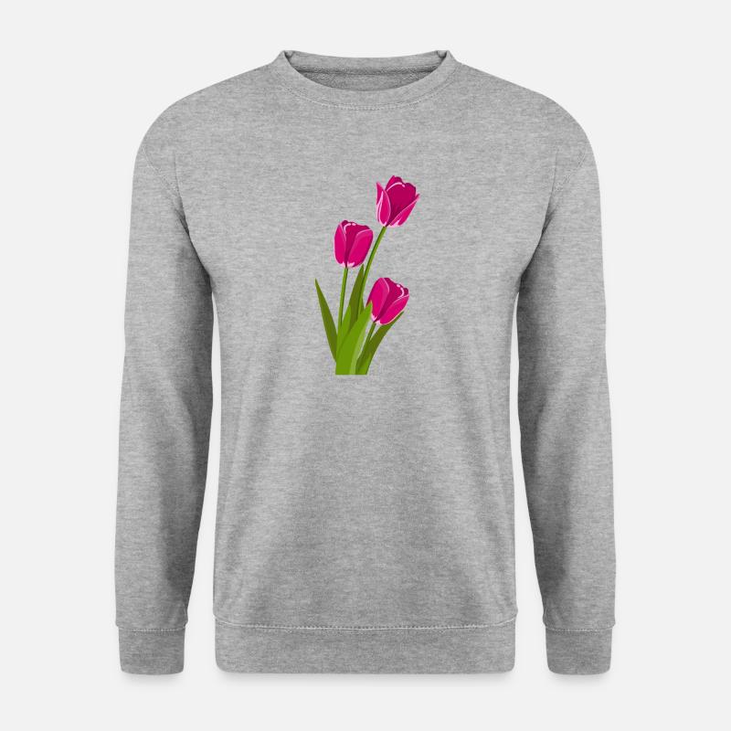 Tulpe Geschenk Geschenkidee - Unisex Pullover - Weißgrau meliert