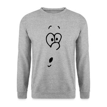 Emoji surprises sketch black - Unisex Sweatshirt - salt & pepper - Front - Alina (178cm) & Michal (187cm)