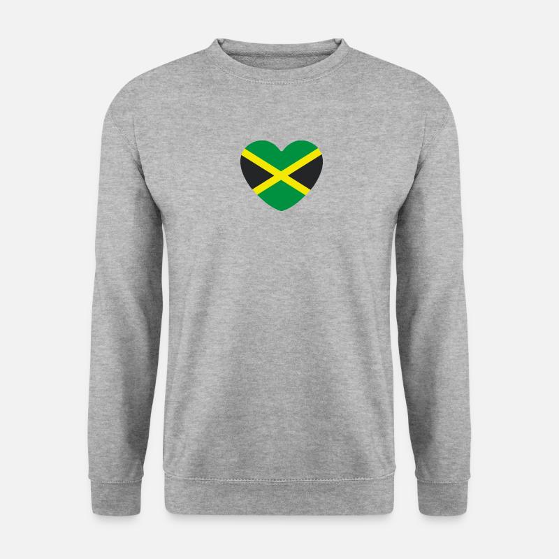 Jamaika Herz - Unisex Pullover - Weißgrau meliert