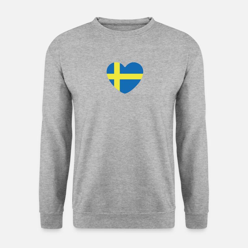 Schweden Herz - Unisex Pullover - Weißgrau meliert