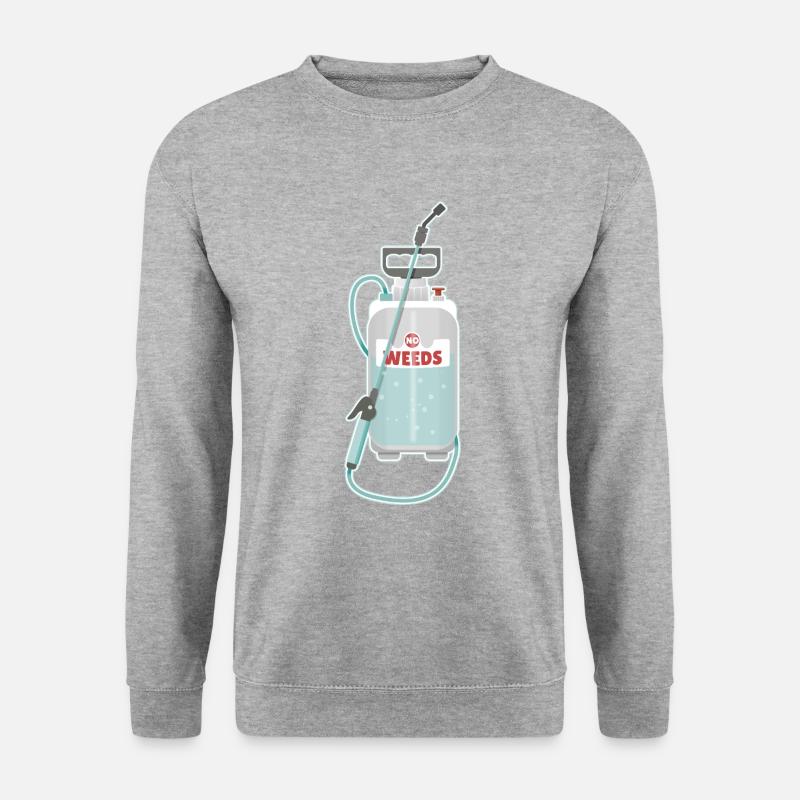 Gärtner Unkraut Sprühflasche - Unisex Pullover - Weißgrau meliert