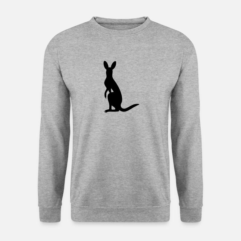 Känguru - Unisex Pullover - Weißgrau meliert