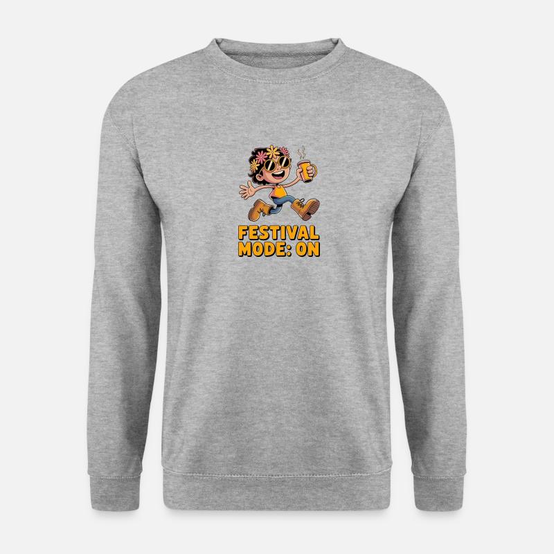 Festival Mode: ON - Unisex Pullover - Weißgrau meliert