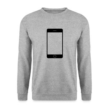 Handy Smartphone - Unisex Pullover - Weißgrau meliert - Vorne - Alina (178cm) & Michal (187cm)