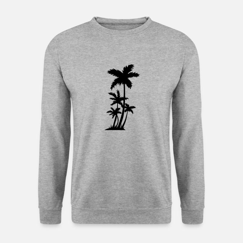 Palmen - Unisex Pullover - Weißgrau meliert